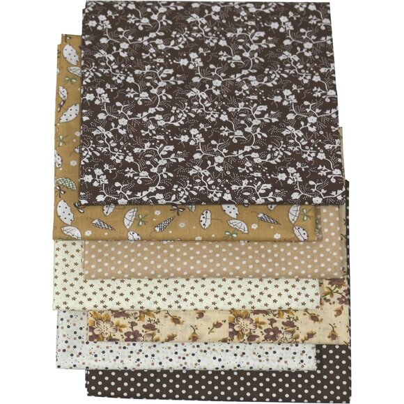 7PCS/lot Coffee Series Floral Cotton Fabric Quilting Patchwork Fabric Fat Quarte - Picture 3 of 7